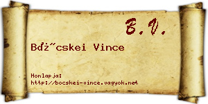 Böcskei Vince névjegykártya