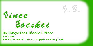 vince bocskei business card